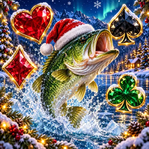 Big Catch Bass Fishing Christmas slot cover art