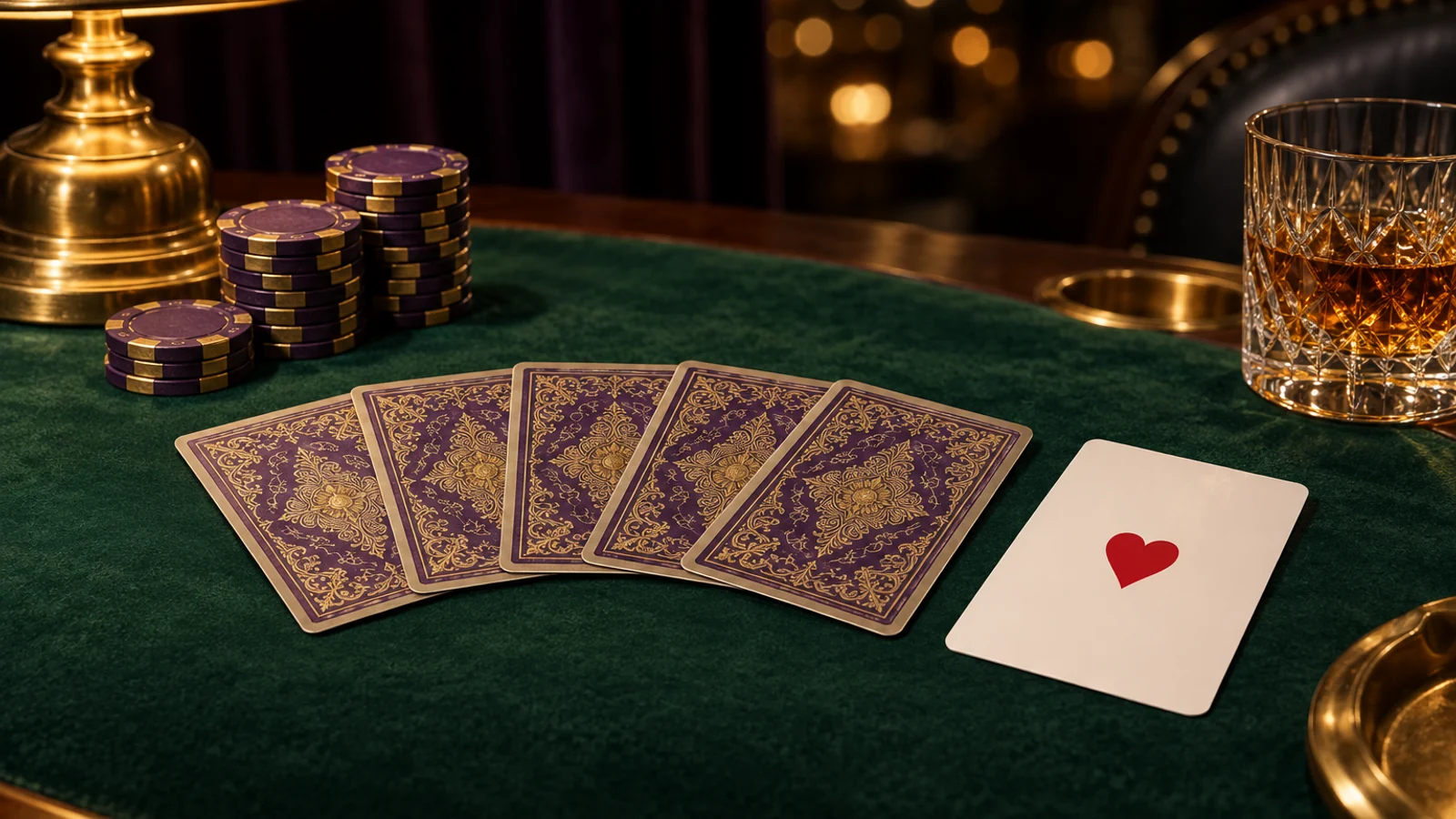 Card table laid out for a closer look at Here2Win's casino floor